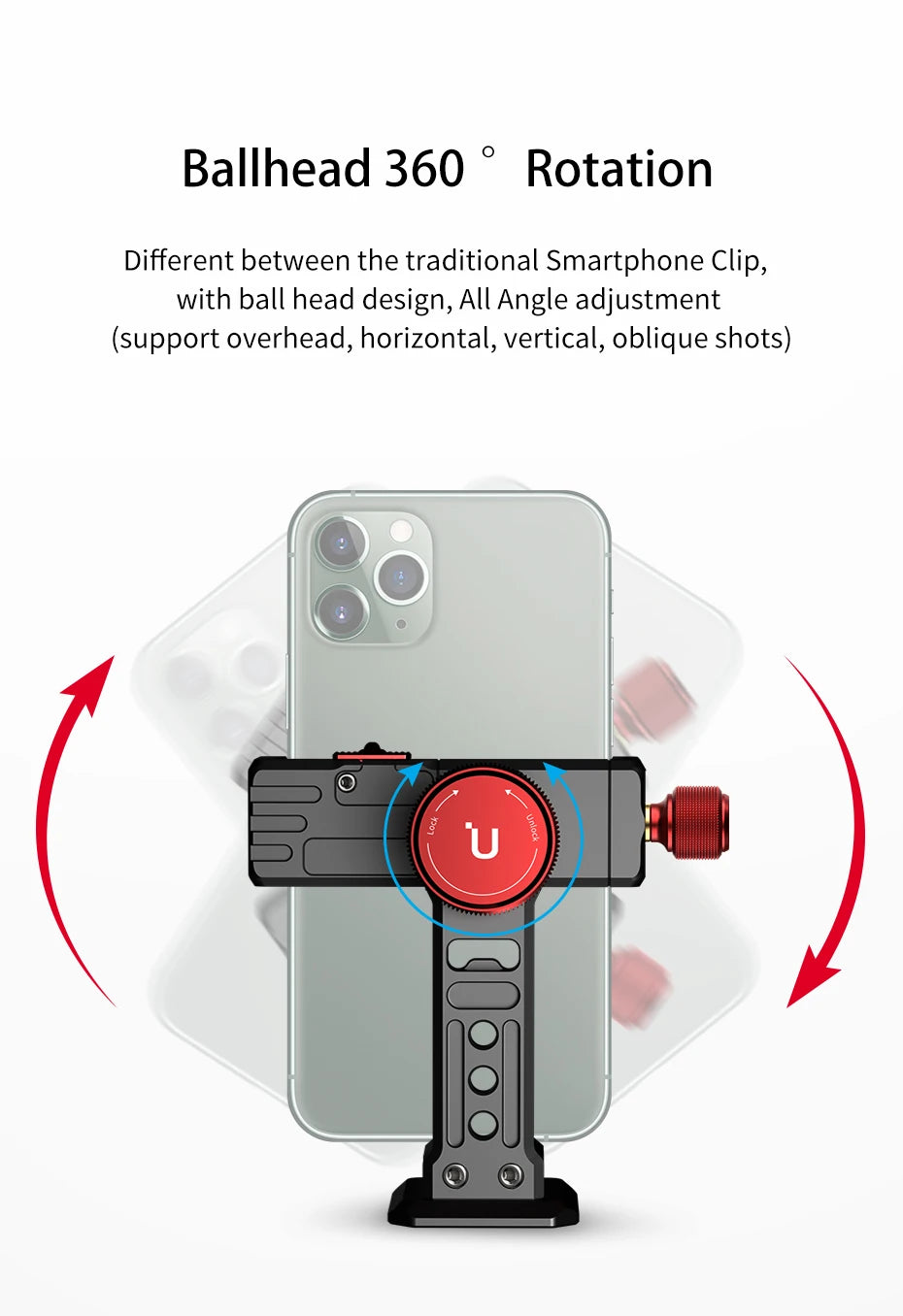 Ulanzi Universal Smartphone Tripod Mount Adapter for Vlogging and Streaming