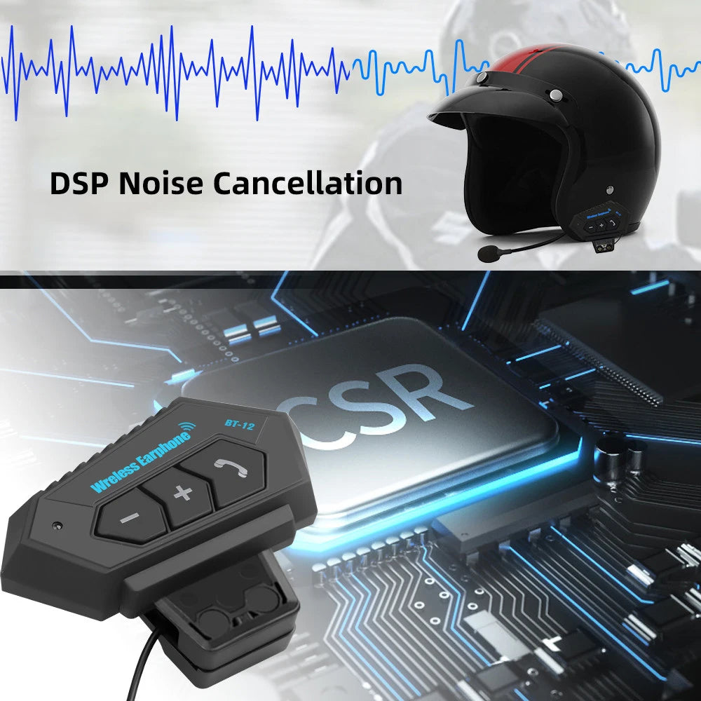Kebidumei BT12 Motorcycle Bluetooth Helmet Headset