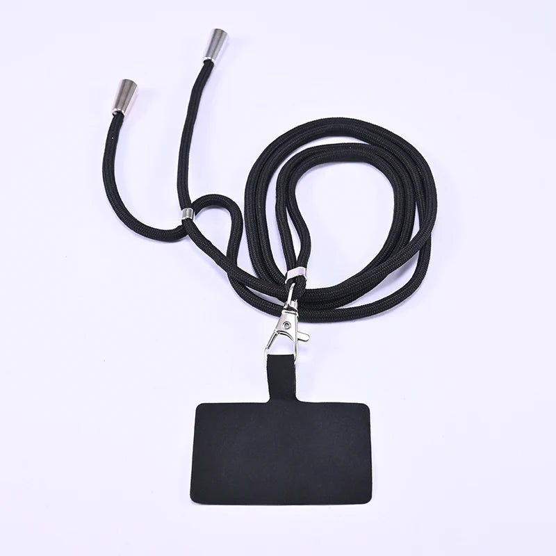 Handmade Cotton Rope Phone Lanyard with Geometric Chain Strap