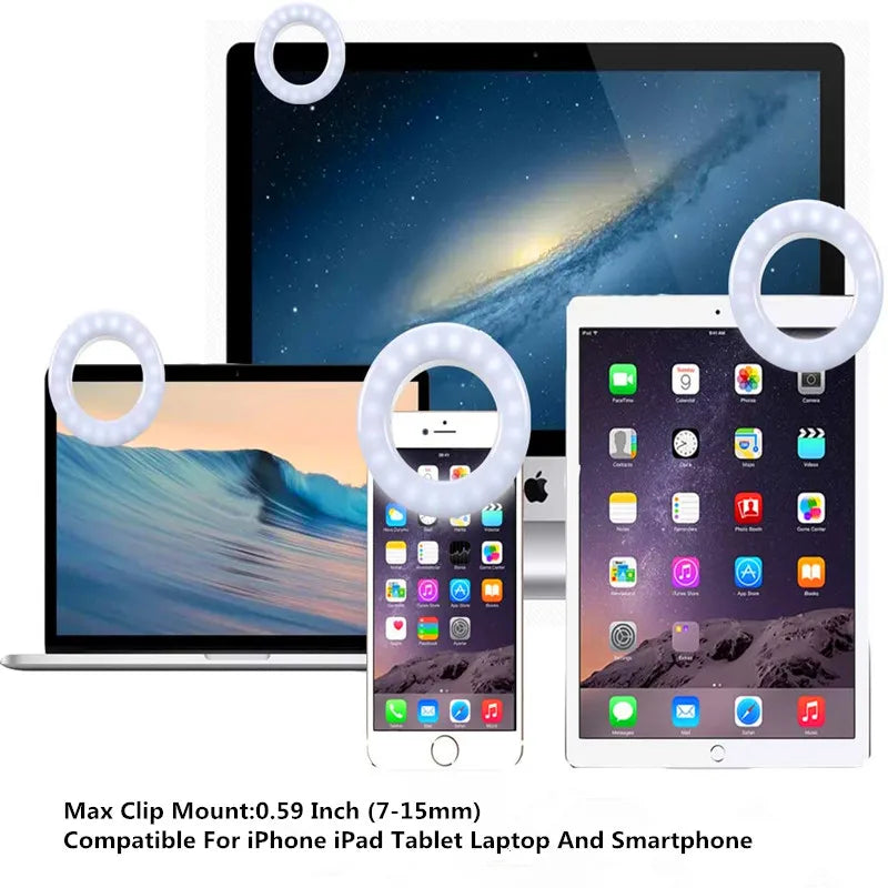 USB Rechargeable Selfie Ring Light