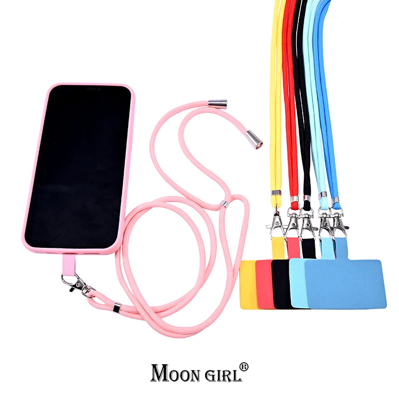 Handmade Cotton Rope Phone Lanyard with Geometric Chain Strap