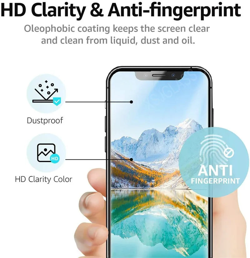 3-Pack Tempered Glass Screen Protector iPhone 16E 15 14 13 12 11 X XR XS 8 7 6S Pro Max Mini Plus