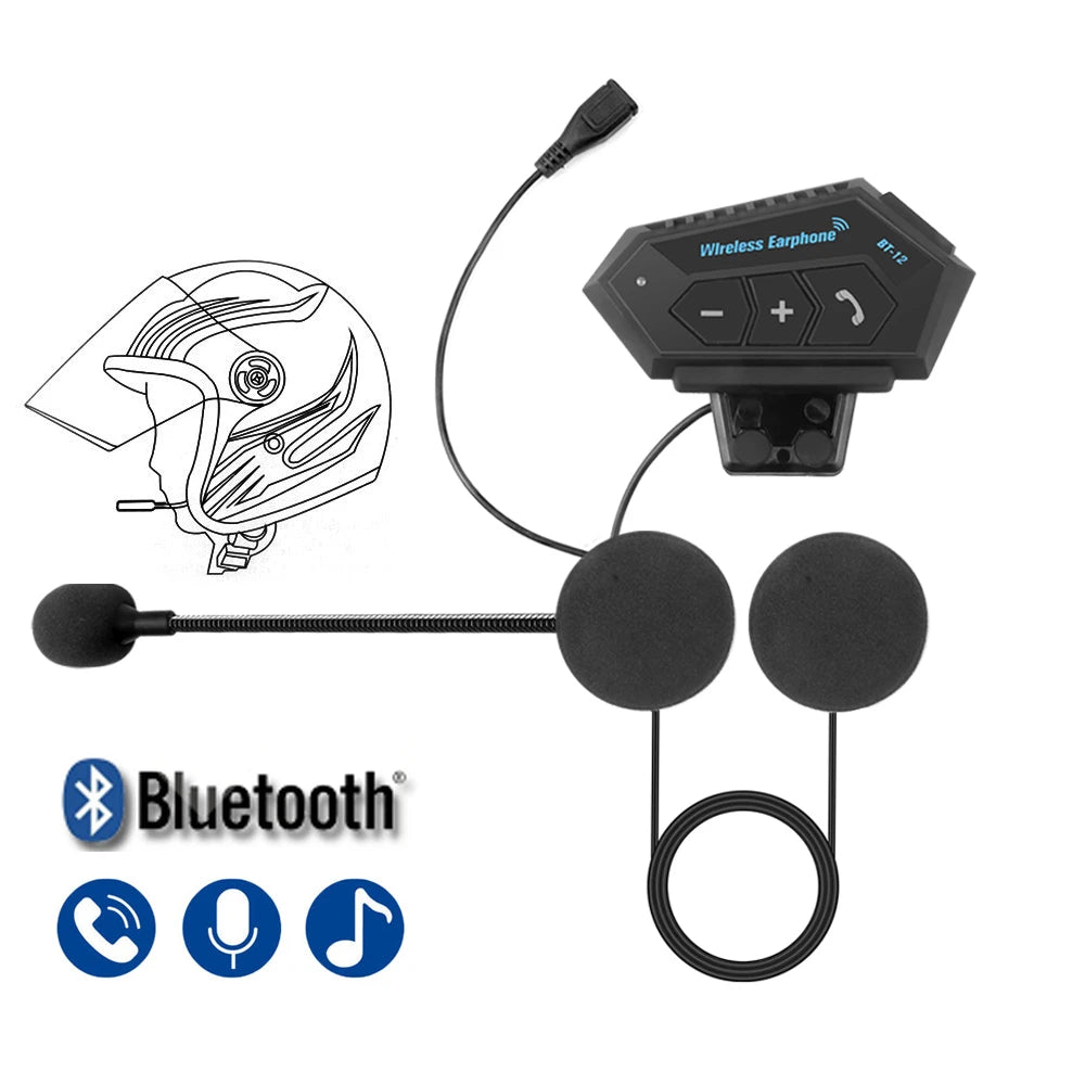 Kebidumei BT12 Motorcycle Bluetooth Helmet Headset