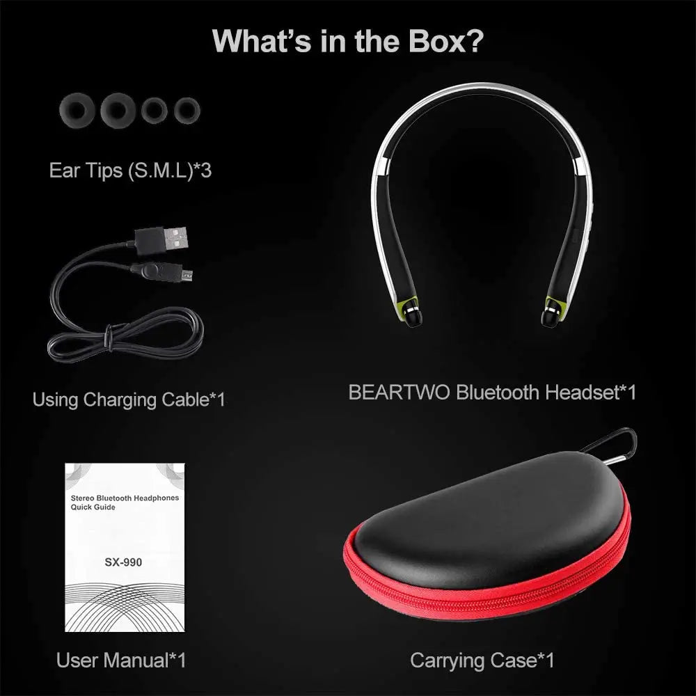 UYYNY HiFi Stereo Neckband Bluetooth Earphones for Music and Workouts