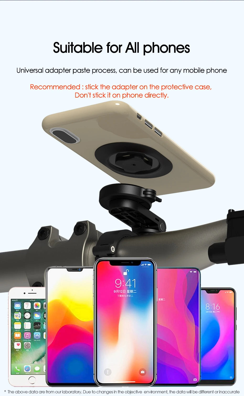 SINCE TOP Universal Motorcycle and Bike Phone Mount with 360° Rotation