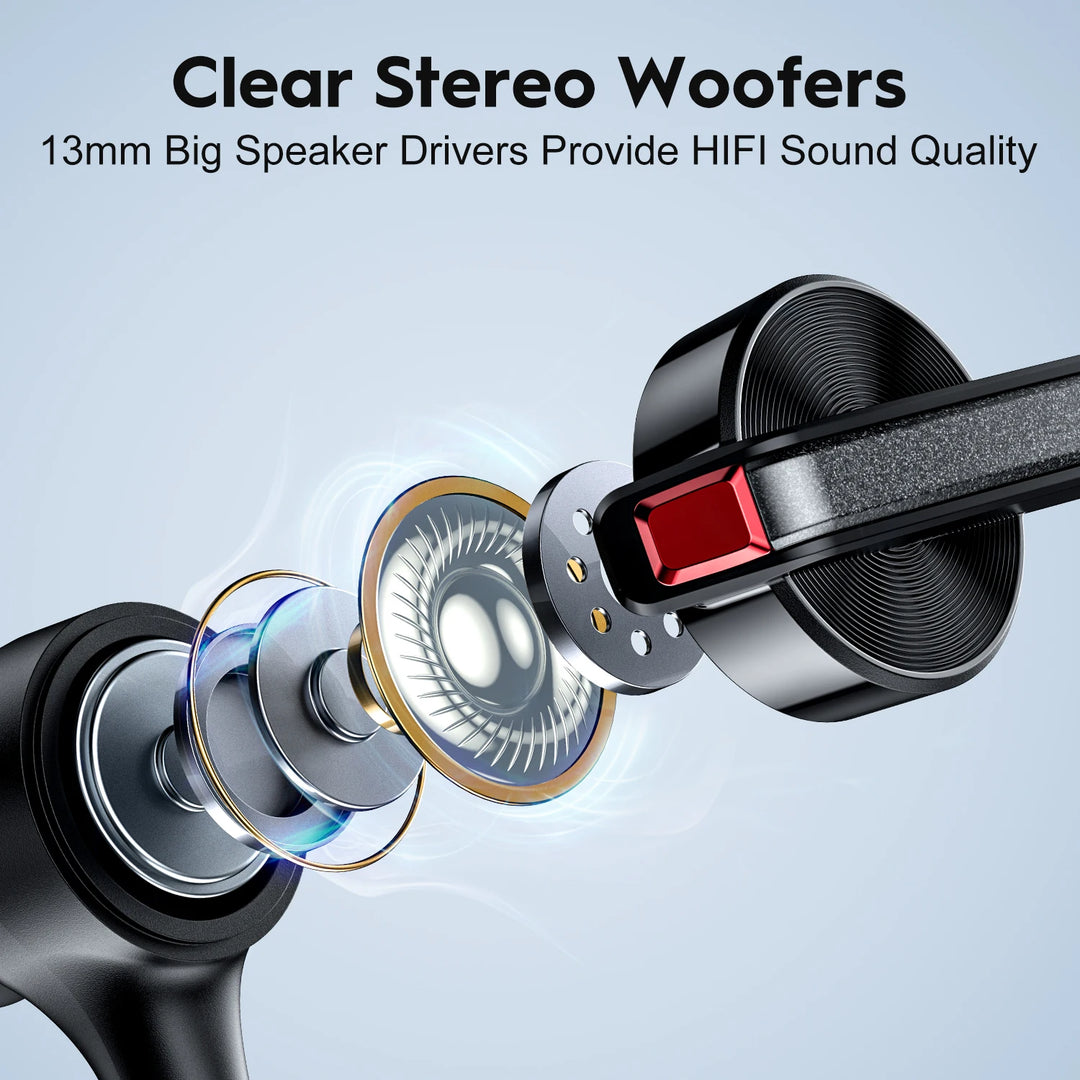 New Bee M51 Wireless Bluetooth Headset with Dual-Mic CVC8.0 Noise Cancelling for Professionals
