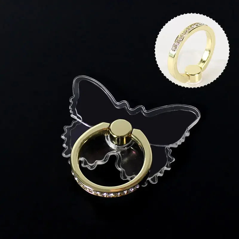 Butterfly Phone Grip & Stand - Transparent Luxury Accessory