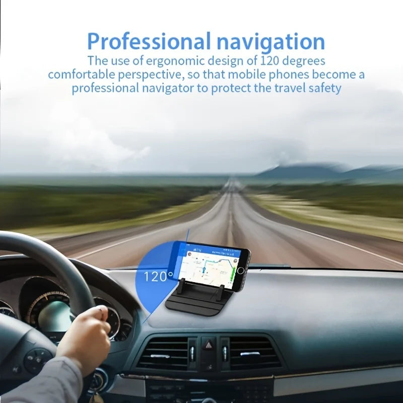 Anti-Slip Silicone Phone Pad - No-Slip Mat for Car Dashboard & Desk