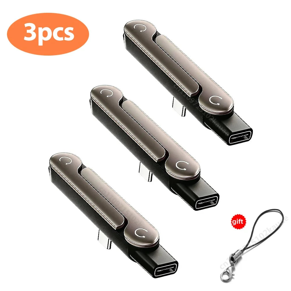 240W USB-C Adapter, Male to Female OTG with Foldable Stand