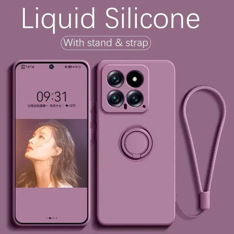 Liquid Silicone Magnetic Case Kickstand Xiaomi Redmi Note