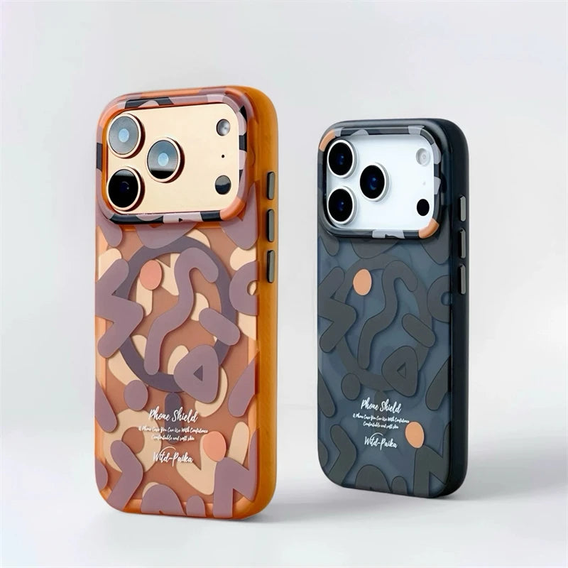 Geometric Graffiti iPhone 13-17 MagSafe Case | Style & Protection