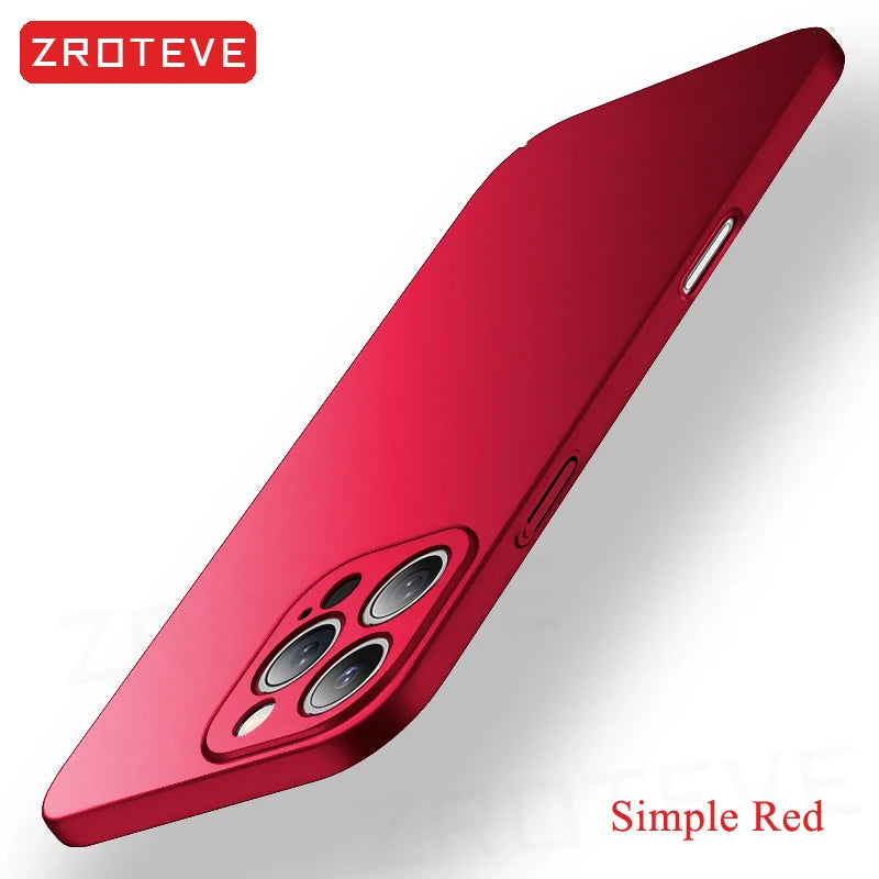 ZROTEVE Slim Matte iPhone Case | Hard PC Anti-Fingerprint Cover iPhone 17–12