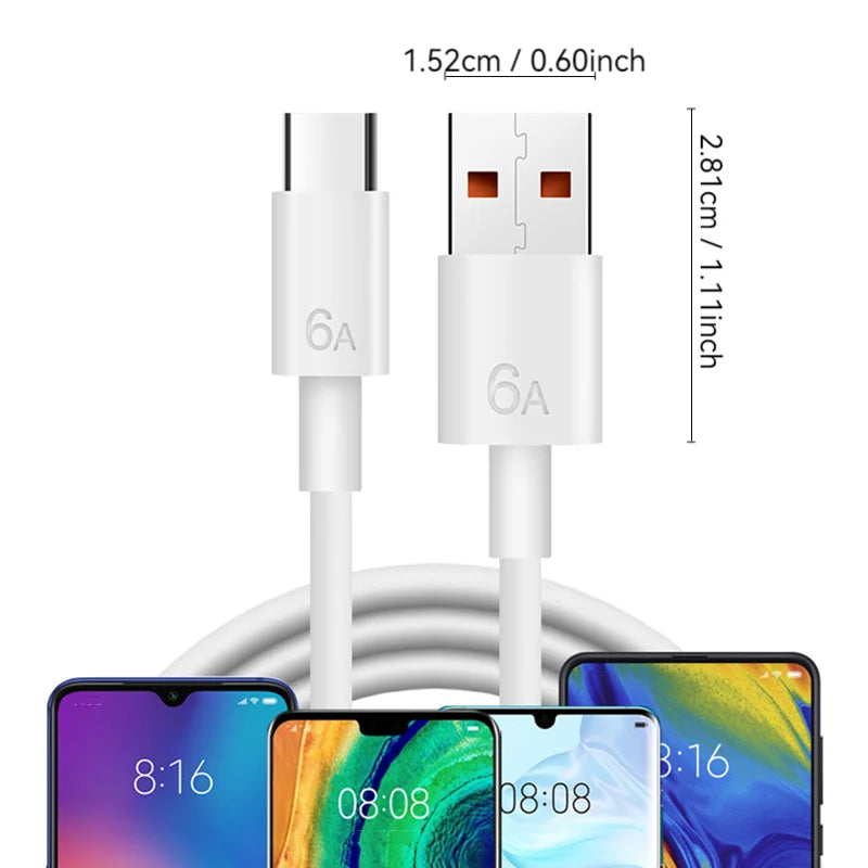 NNBILI 3-Pack 100W 6A USB-C Fast Charging Cable | Quick Charge Data Cord CE FCC RoHS Certified