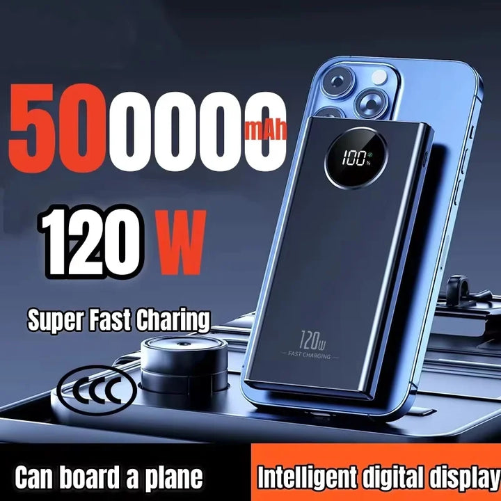 18650 Power Bank with 120W PD Fast Charging & Digital Display