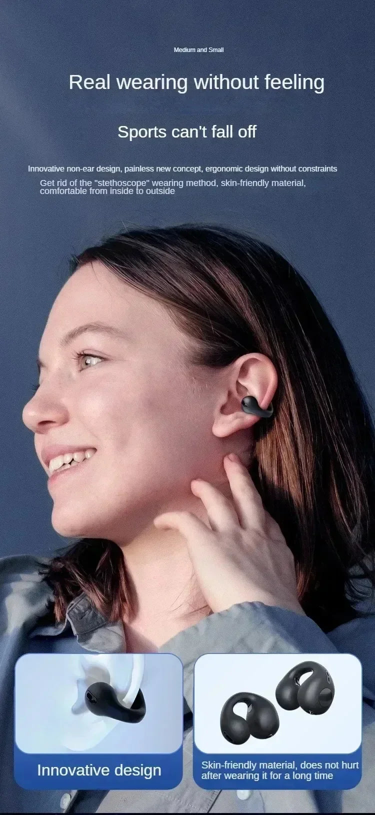 DIXSG Bluetooth 5.3 Ear Hook Wireless Earbuds for Sports and Music