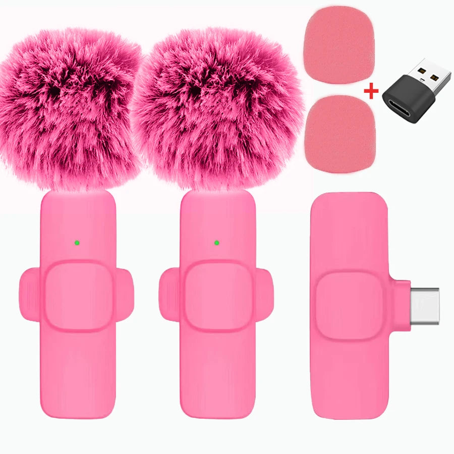 ZMYNOJLH K15 Wireless Lavalier Mic | 9ms Low Latency 10H Battery Dual Mic for iPhone Android Gaming
