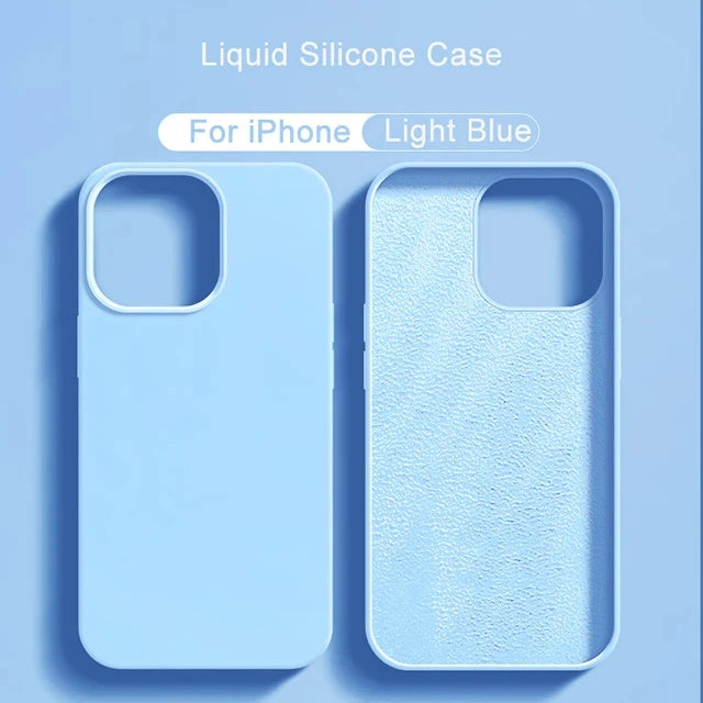 keai Original Liquid Silicone iPhone Case | Shockproof Anti-Scratch Cover iPhone 15–11 Pro Max Plus