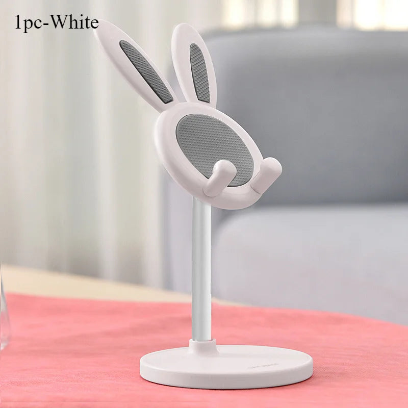 Cute Rabbit Desktop Phone Stand | Height Adjustable Tablet Holder | Ergonomic Desk Accessory