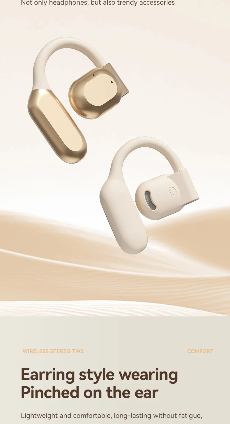 Bluetooth 5.3 Open-Ear Earphones with Active Noise Cancellation