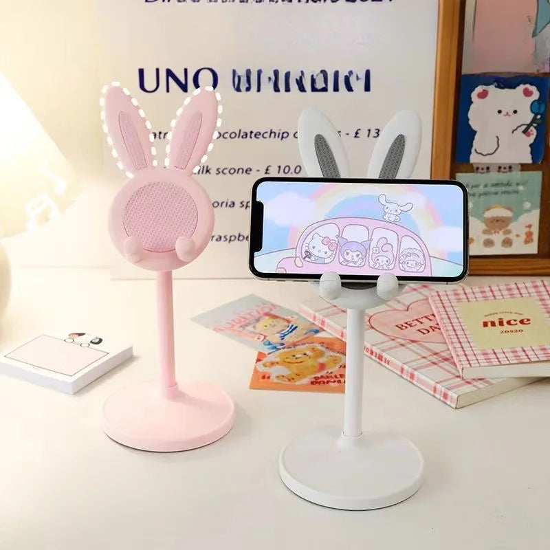 Cute Rabbit Desktop Phone Stand | Height Adjustable Tablet Holder | Ergonomic Desk Accessory