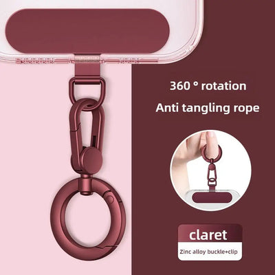 Metal Phone Lanyard Buckle Patch | 360° Rotatable Zinc Alloy Clip Hook | Universal Phone Accessory