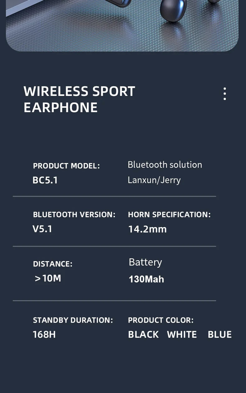 Wireless Ear Hook Headphones | Secure Fit & Balanced Sound
