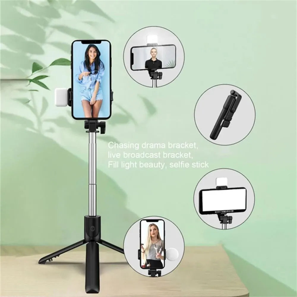 Fomscvka Bluetooth Selfie Stick Tripod – Wireless Remote & Retractable