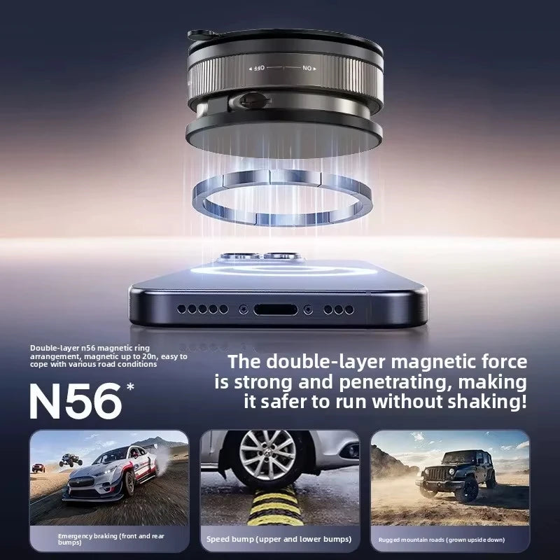 T30 Vacuum Magnetic MagSafe Phone Holder | 360° Swivel Lock Suction Cup Mount Car Gym Mirror