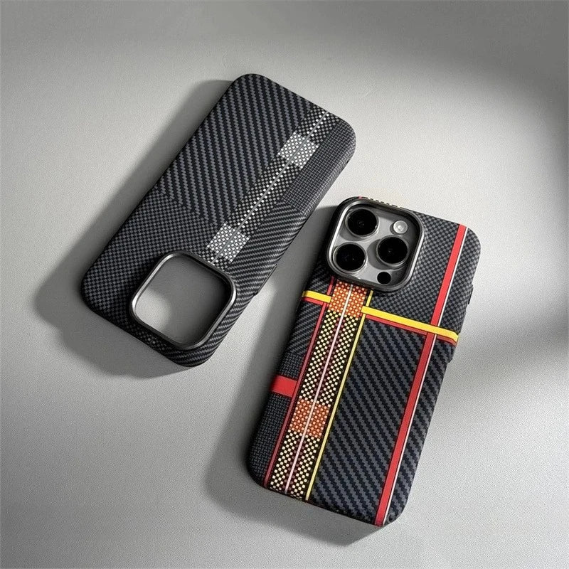 Carbon Fiber MagSafe Case for iPhone 15/16/17 Pro Max – Camera Lens Protection
