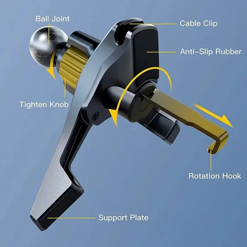 17mm Ball Head Car Air Vent Phone Holder Clip | Magnetic Mount Hook Clamp | Universal Car Support