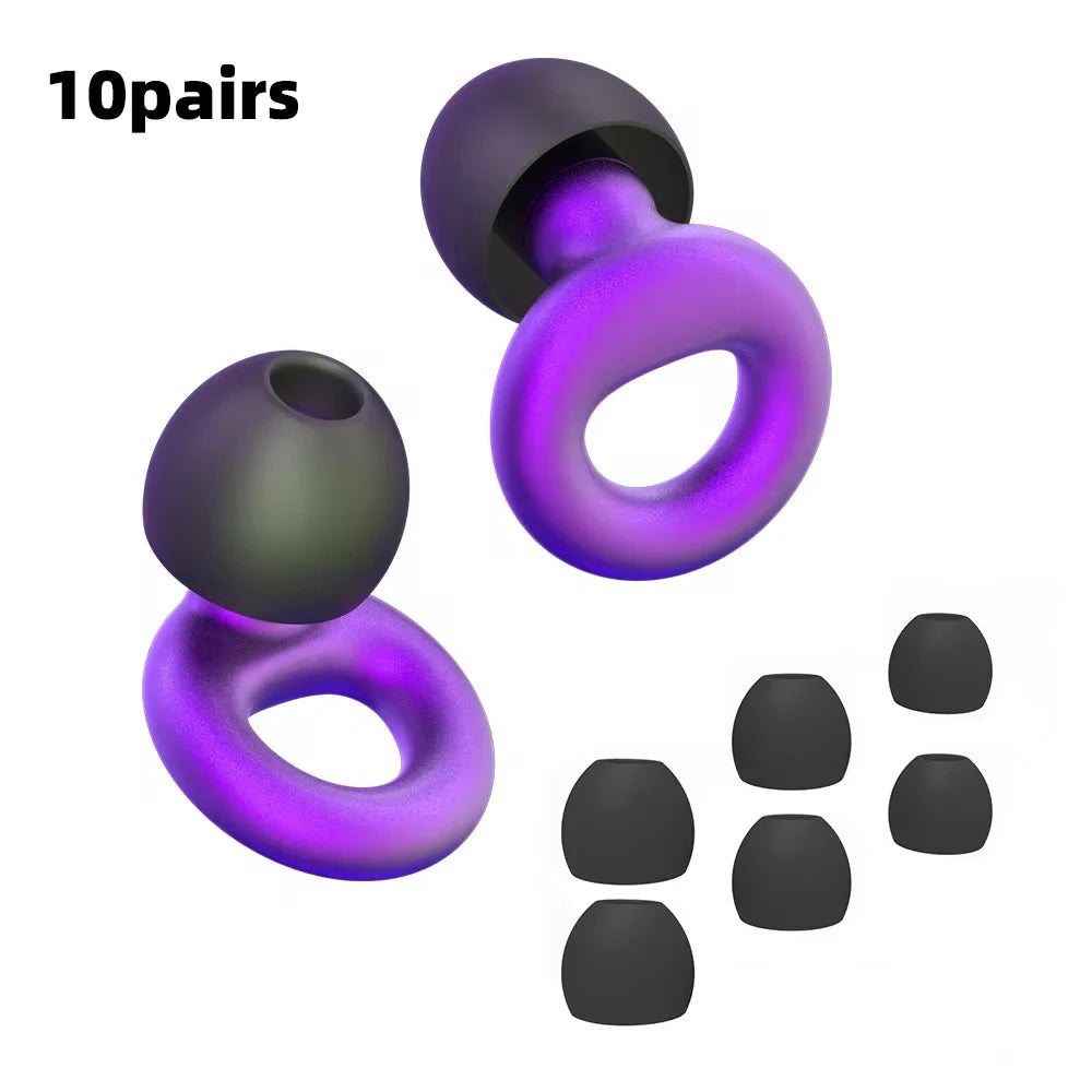 Silicone Earplugs 4 Sizes Hypoallergenic Reusable Noise Reducing
