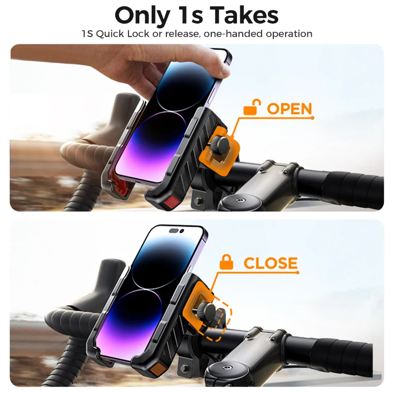 Joyroom Half-Enclosure Bike Phone Mount – Quick Lock 4.7-7"