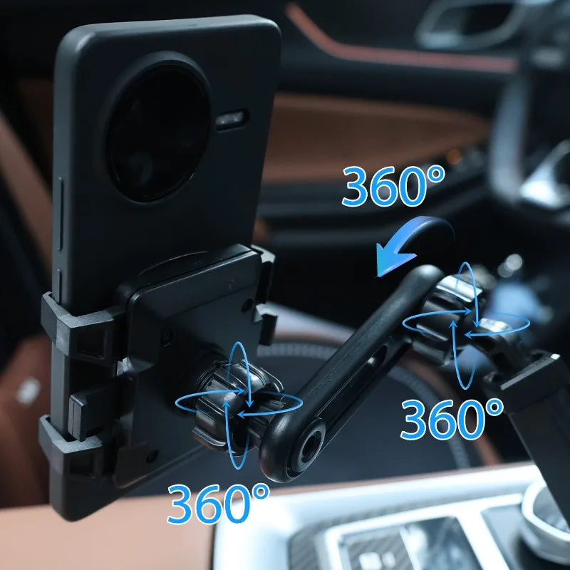 Car Ball Head Phone Mount – 360° Rotating 17mm Extension Pole GPS Adapter