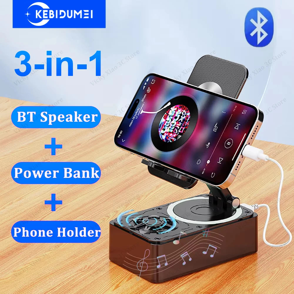 3-in-1 Bluetooth Speaker & Foldable Phone Stand
