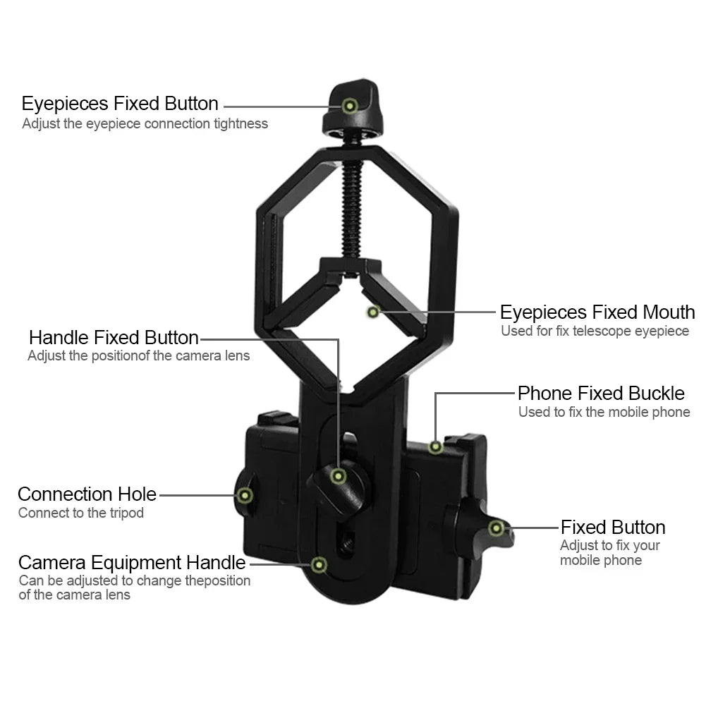 Universal Phone Adapter Clip for Telescope, Binocular & Spotting Scope