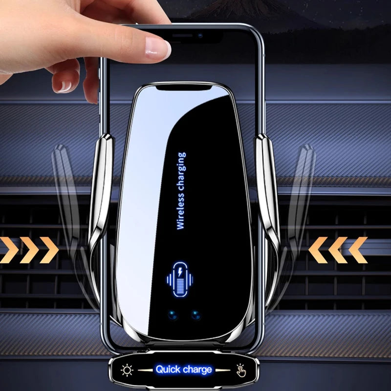 Auto-Clamp Wireless Car Phone Holder Charger Vent Mount