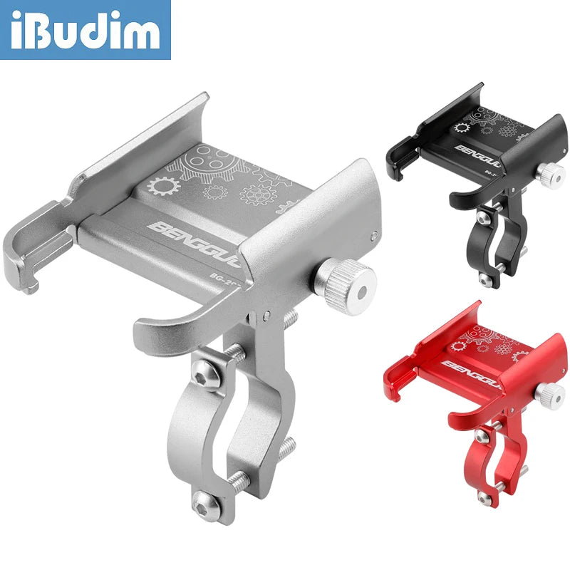 iBudim Aluminum Bike Phone Holder – 360° Motorcycle Handlebar Mount