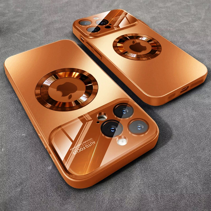 QIXTWO Luxury Glass Camera MagSafe iPhone Case | Tempered Glass Lens Shockproof Cover iPhone 17–11
