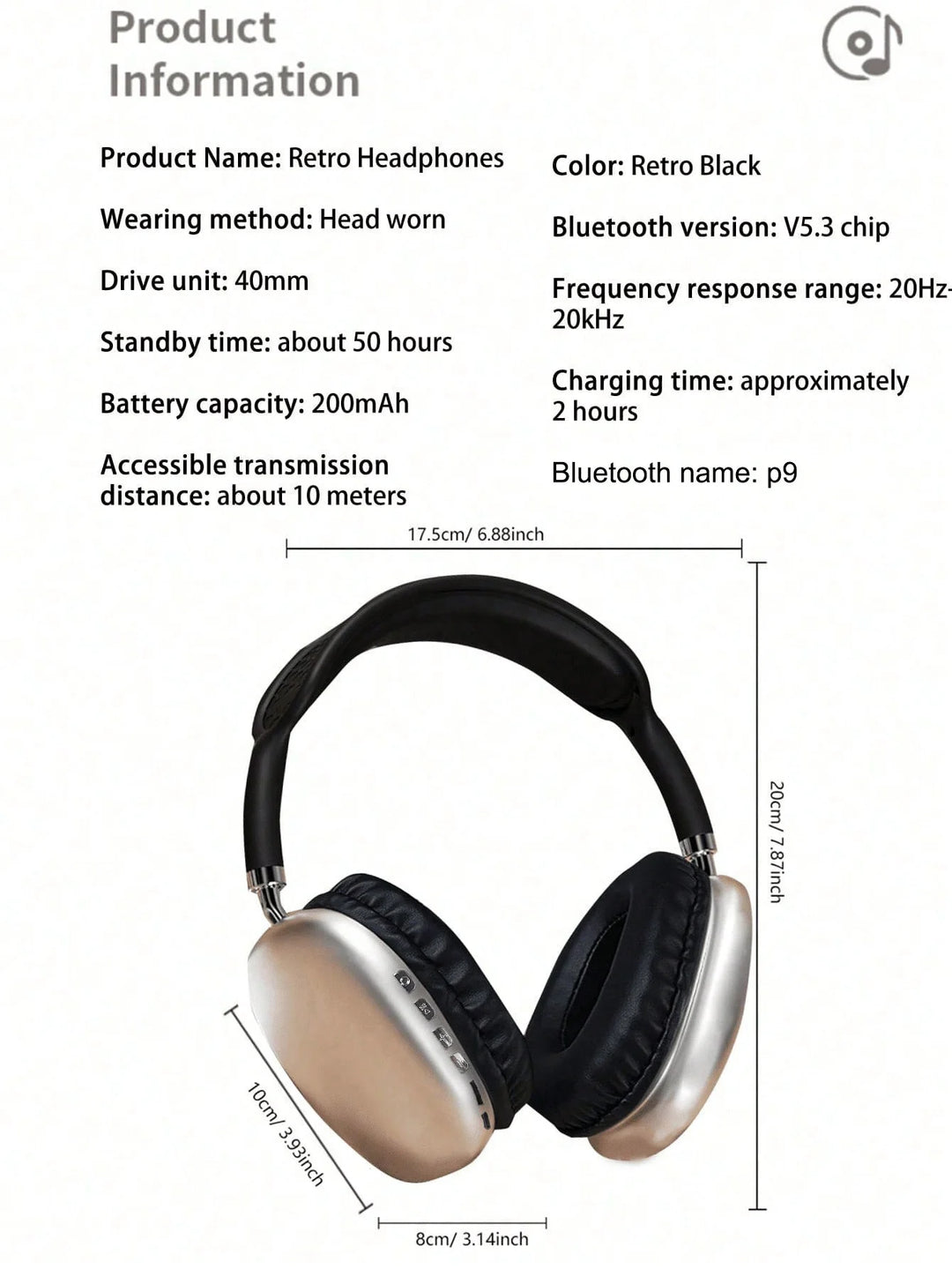 T-WOLF ANC Bluetooth Headphones