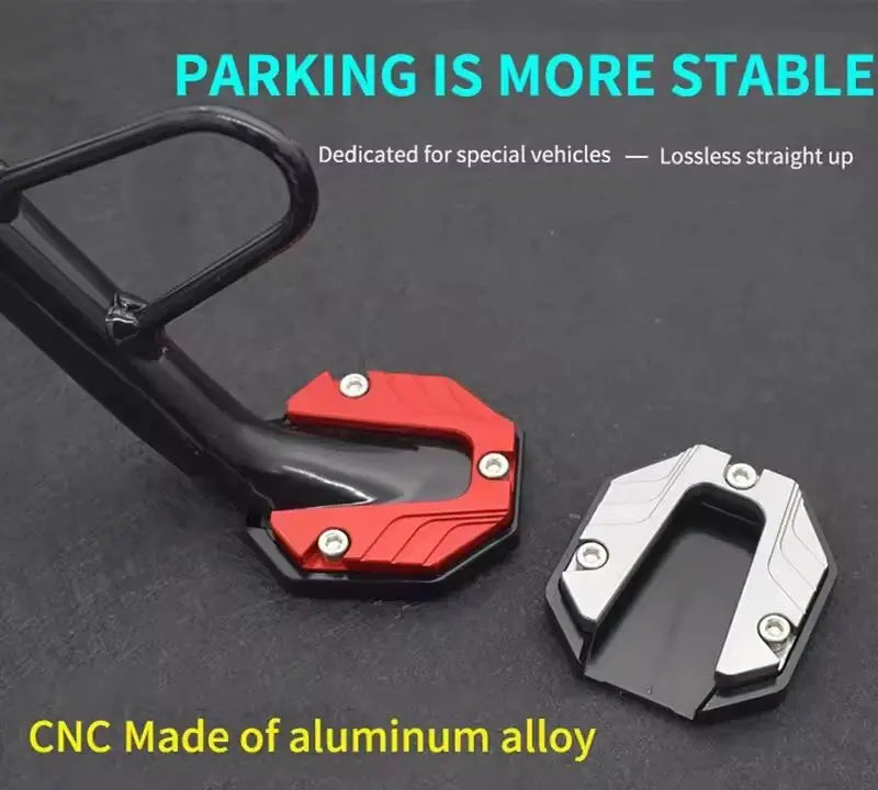 Motorcycle Kickstand Extender – Aluminum Alloy Side Stand Foot Pad for All Bikes
