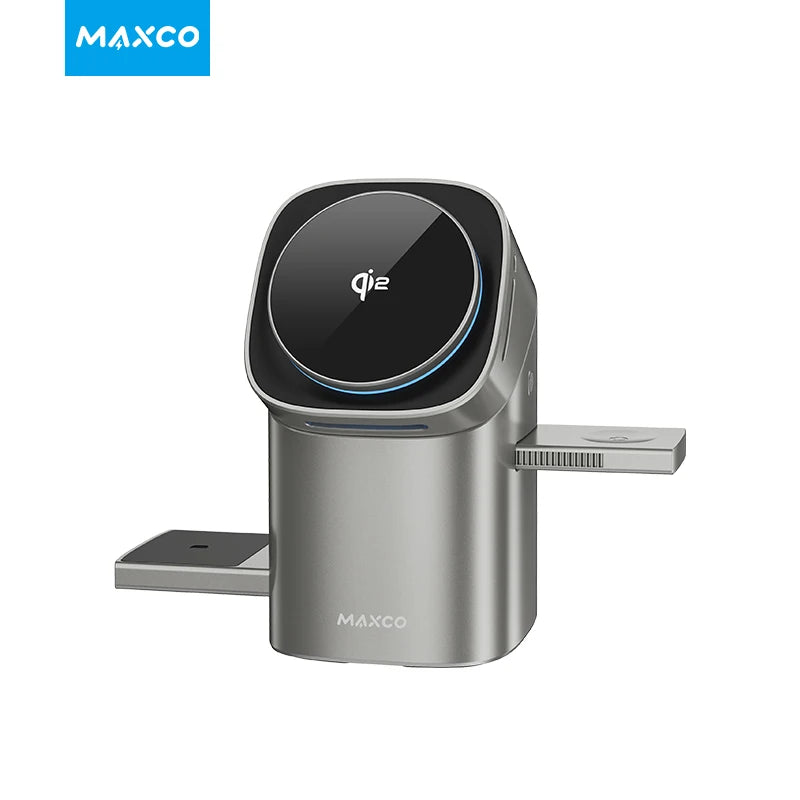 Qi2 Certified 3-in-1 Magnetic Wireless Charging Station for iPhone, Apple Watch, AirPods