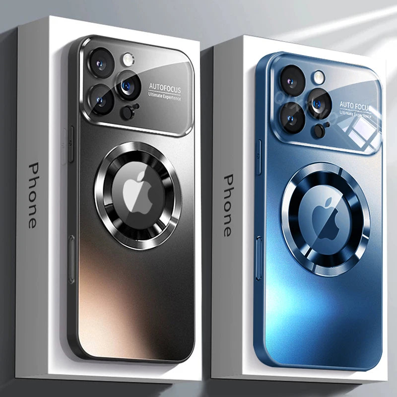 QIXTWO Luxury Glass Camera MagSafe iPhone Case | Tempered Glass Lens Shockproof Cover iPhone 17–11