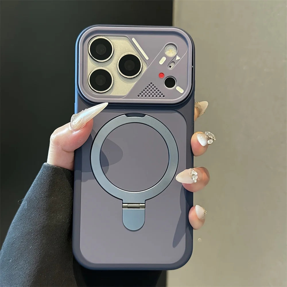 Armor MagSafe Case with Metal Ring Kickstand for iPhone 11-17 Pro Max