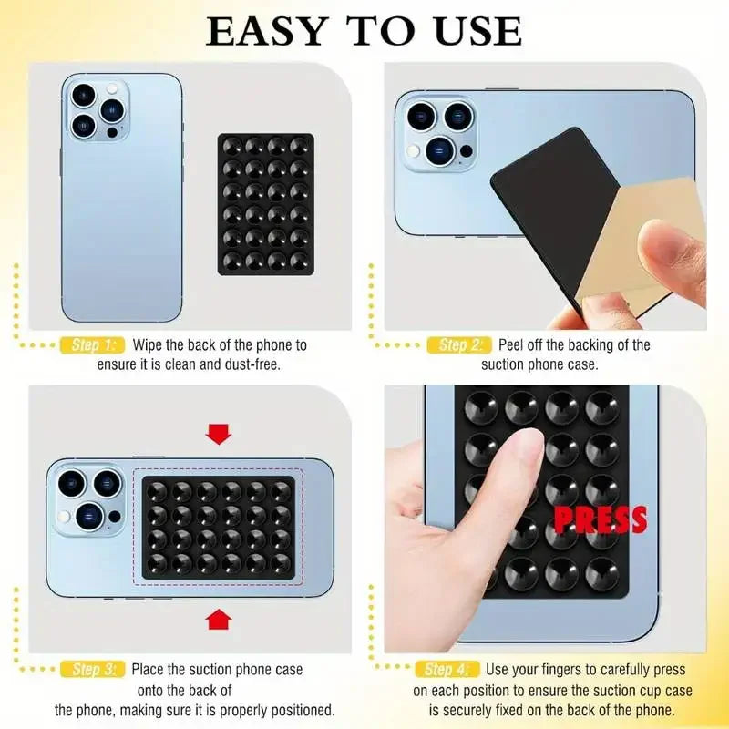 Silicone Suction Cup Phone Holder with Strong Suction for Mirror, Wall and Glass
