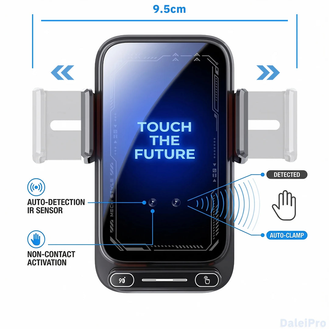 Smart Auto-Sensing Car Phone Mount – 15W Wireless Charger