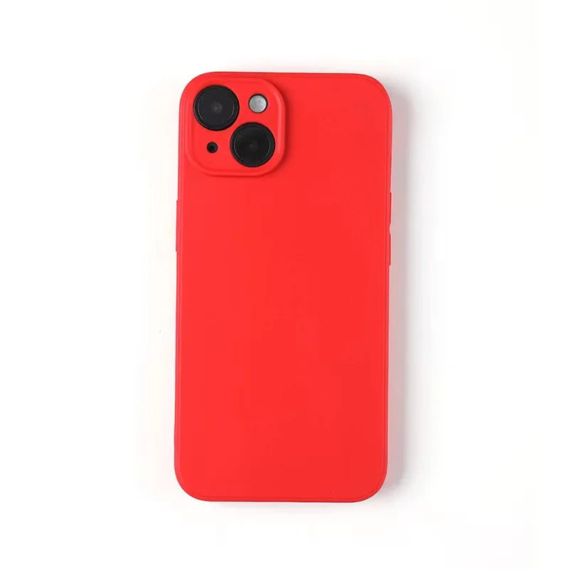 iPhone 15, 14, 13 Pro Max Candy Color Silicone Case - Soft Square Edge Cover