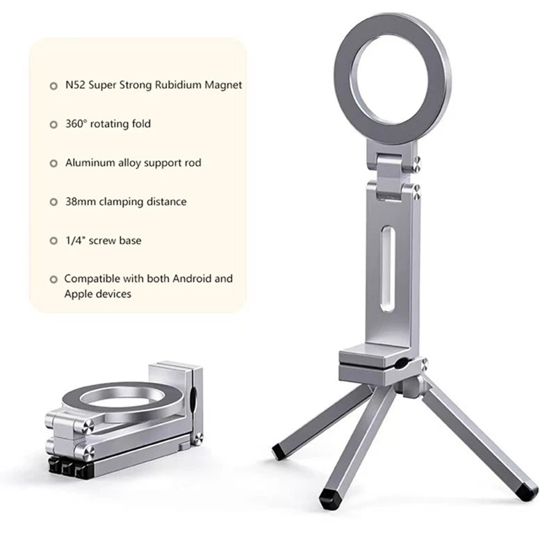 Magnetic Folding Phone Stand – Portable 360° Desktop Holder