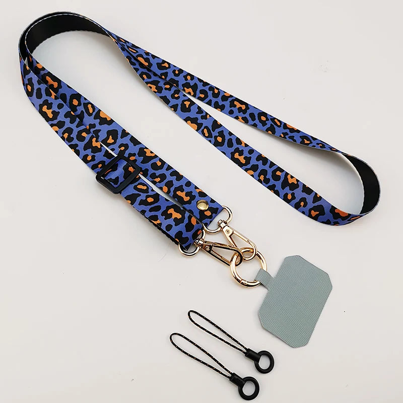 Leopard Print Crossbody Phone Lanyard with Adjustable Neck Strap
