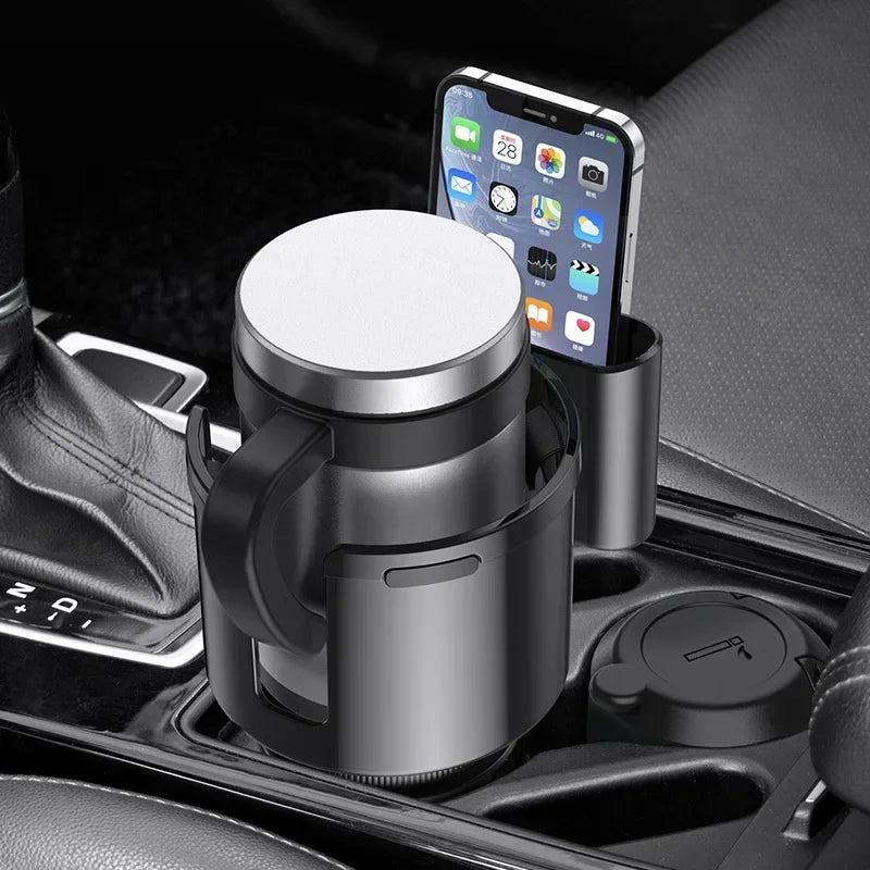 Car Cup Holder Expander – 2-in-1 Organizer with Phone Holder & Drink Slot