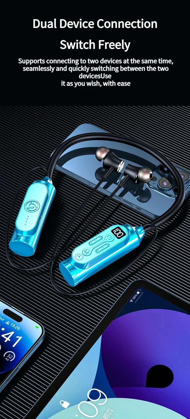 Luxuglow Smart Neckband Earphones with ANC and Power Bank